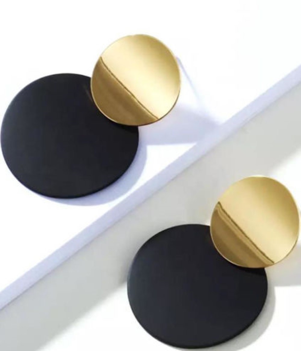 Buy Earrings Circle Black with Gold from F Store available online at VEND. Explore more Accessories collections now