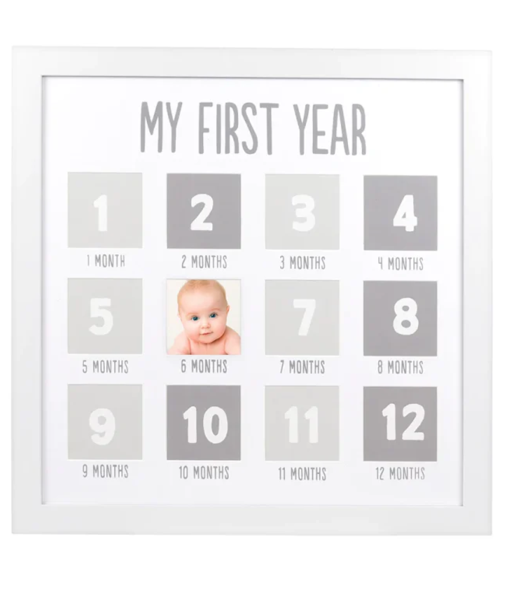 Buy First Year Photo White Frame from PEARHEAD available online at VEND. Explore more Baby Birthday Gifts now.