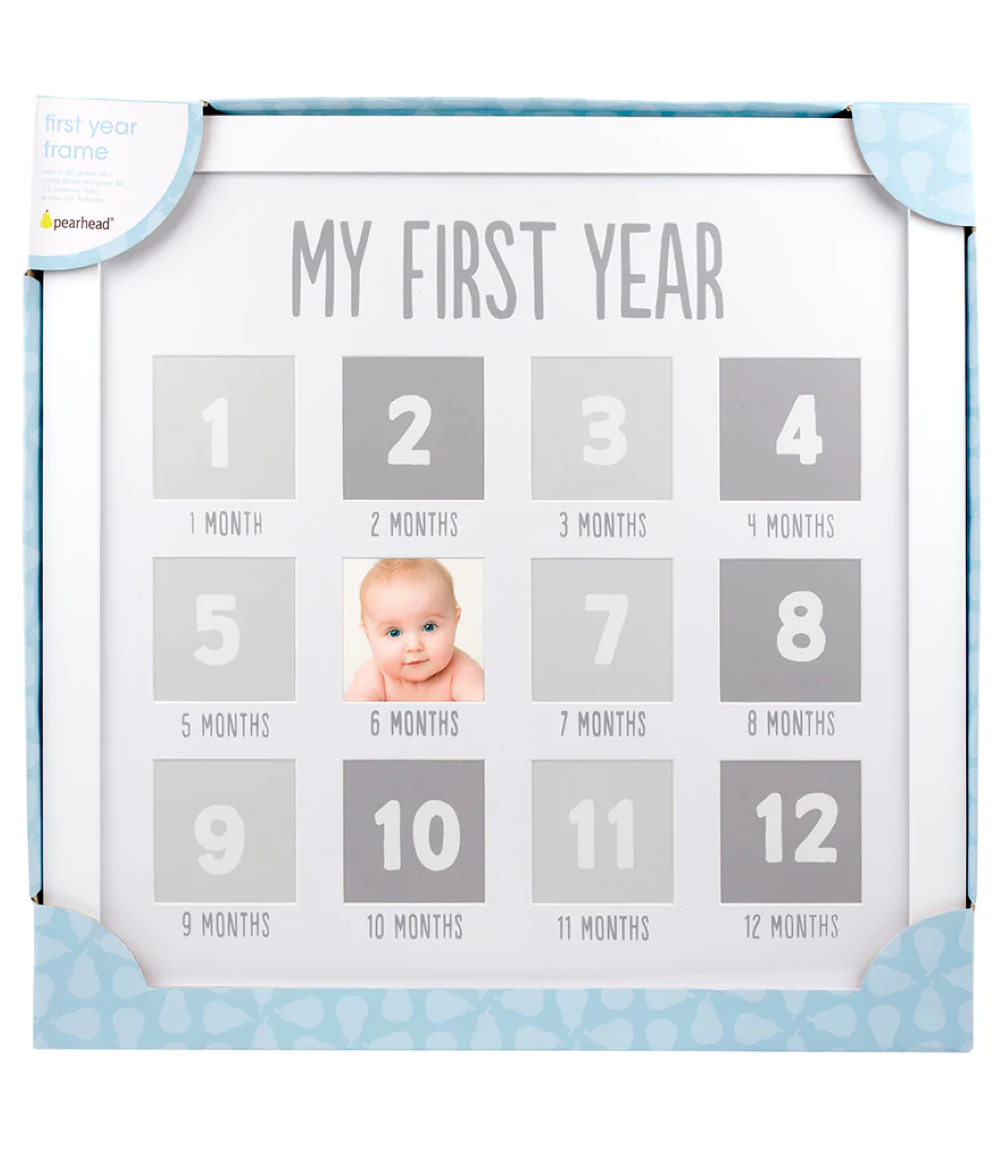 Buy First Year Photo White Frame from PEARHEAD available online at VEND. Explore more Baby Birthday Gifts now.